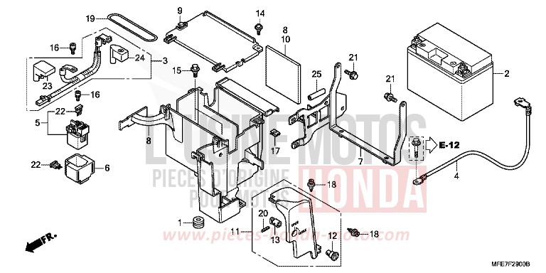BATTERY (VT750C2/C2F/C2B) for Shadow Aero GRAPHITE BLACK (NHB01A) from 2008